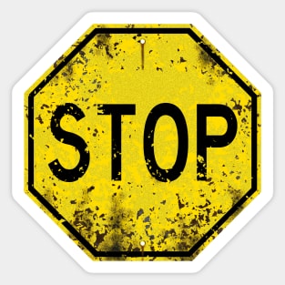 Retro Stop Sign (weathered) Sticker